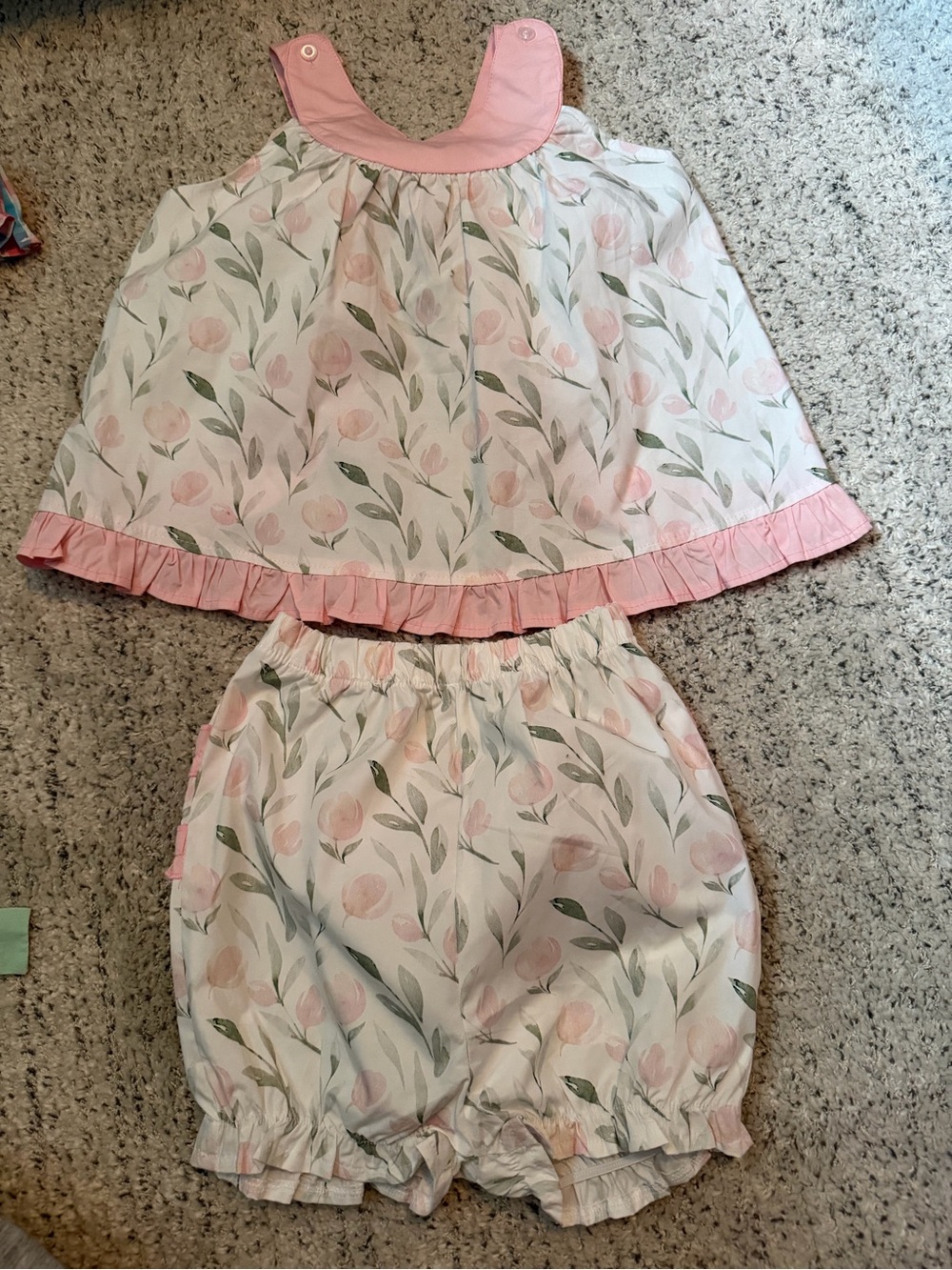 Stitchyfish Floral Pink shorts Matching Set Euc size 4